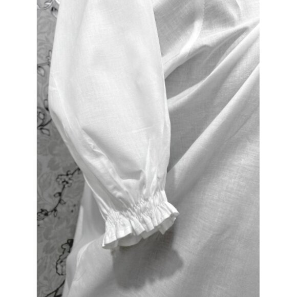 SoieRose 100% Cotton Victorian Short Nightgown with Lace Trim – SR-1222 - Picture 4 of 6